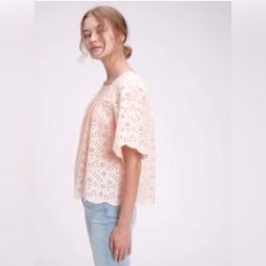 Gap Pink Square Neck Eyelet Top | Size XL